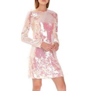 Monique Lhuillier Sequin Pink Party Dress